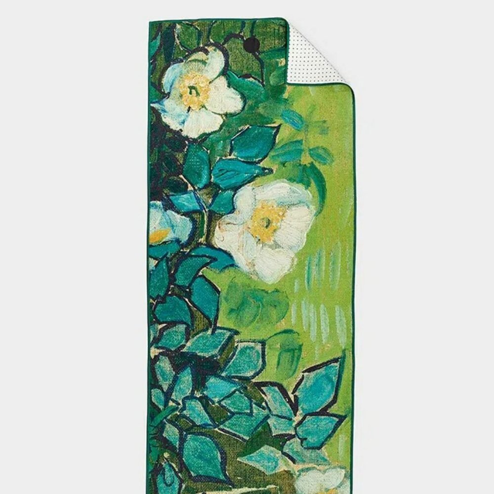 Yogitoes® Hot Yoga Mat Towel van gogh collaboration wild roses pattern